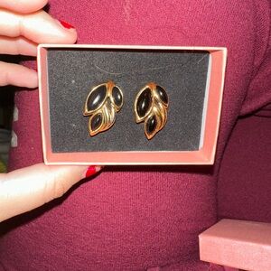 Trifari Black Earrings Sputnik Mod